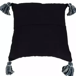 Discount Kirklands Home Navy Woven Texture Tassels Throw Pillow