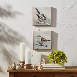Kirklands Home Neutral Birds Framed Canvas Art Prints, Set of 2