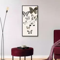 Sale Kirklands Home Neutral Butterflies Framed Canvas Art Print