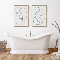 New Kirklands Home Neutral Circles Framed Canvas Art Prints, Set of 2