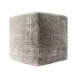 Outlet Kirklands Home Neutral Distressed Geo Ultra-Soft Pouf