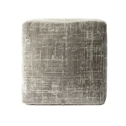 Outlet Kirklands Home Neutral Distressed Geo Ultra-Soft Pouf