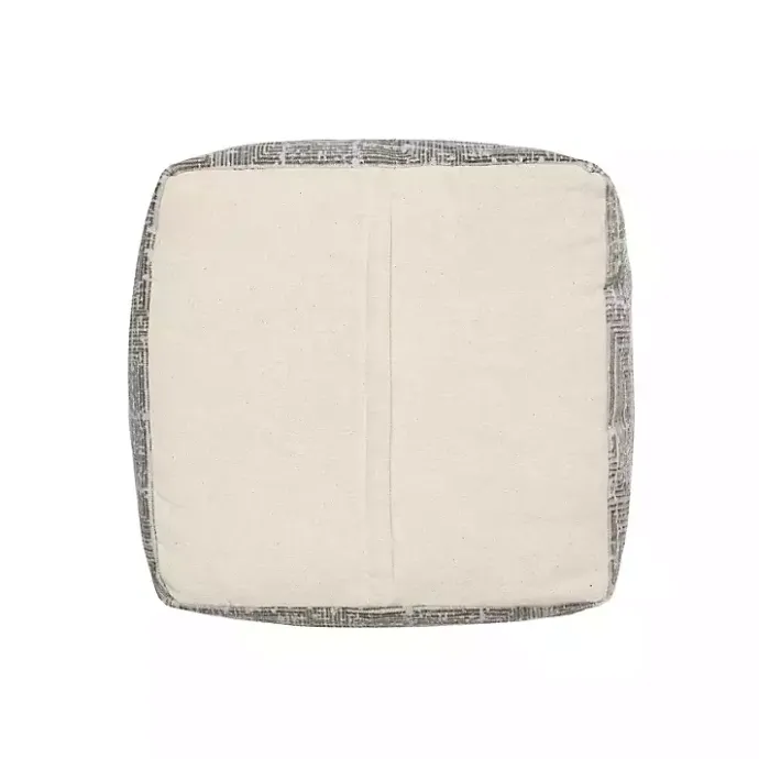 Outlet Kirklands Home Neutral Distressed Geo Ultra-Soft Pouf