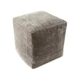 Outlet Kirklands Home Neutral Distressed Geo Ultra-Soft Pouf