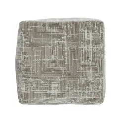 Outlet Kirklands Home Neutral Distressed Geo Ultra-Soft Pouf