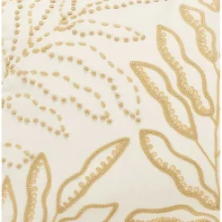 Hot Kirklands Home Neutral Embroidered Botanical Lumbar Pillow