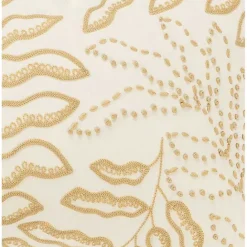 Hot Kirklands Home Neutral Embroidered Botanical Lumbar Pillow