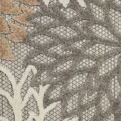 Sale Kirklands Home Neutral Floral Burst Outdoor Round Area Rug, 5 ft.