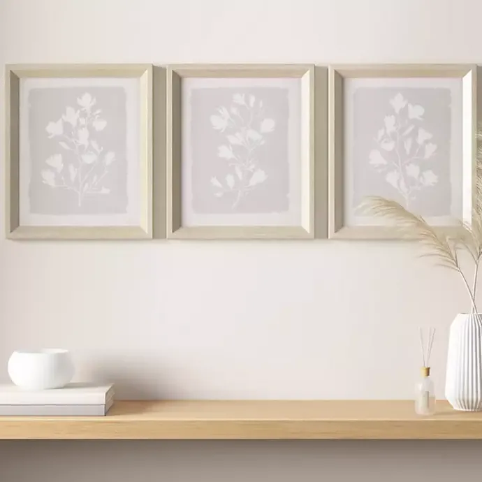 Sale Kirklands Home Neutral Floral Sprigs 3-pc. Framed Art Set