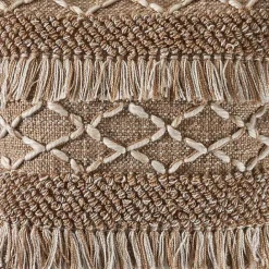 Best Kirklands Home Neutral Geometric Fringe Accent Pillow Brown