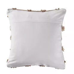 Discount Kirklands Home Neutral Geometric Pom Pom Pillow Brown