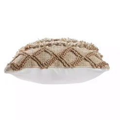 Discount Kirklands Home Neutral Geometric Pom Pom Pillow Brown