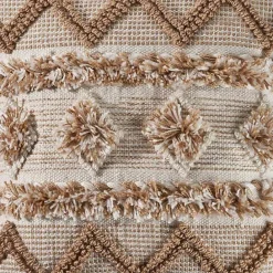 Discount Kirklands Home Neutral Geometric Pom Pom Pillow Brown