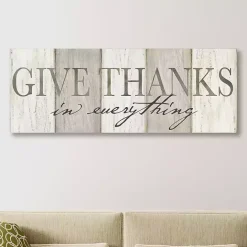 Clearance Kirklands Home Neutral Give Thanks Canvas Art Print Gray