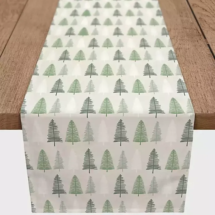 Best Kirklands Home Neutral Tree Pattern Table Runner Green