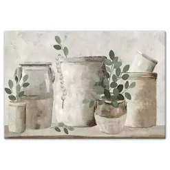 Online Kirklands Home Neutral Greenery Pottery Canvas Art Print Gray