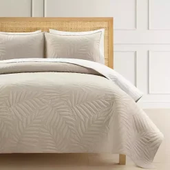Online Kirklands Home Neutral Leaf Reversible 3-pc. Full/Queen Quilt Set