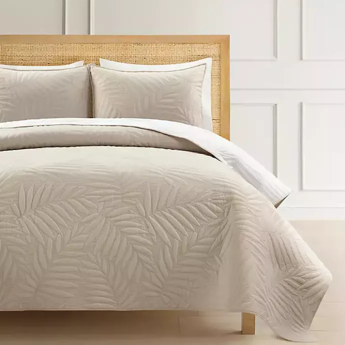 Online Kirklands Home Neutral Leaf Reversible 3-pc. Full/Queen Quilt Set