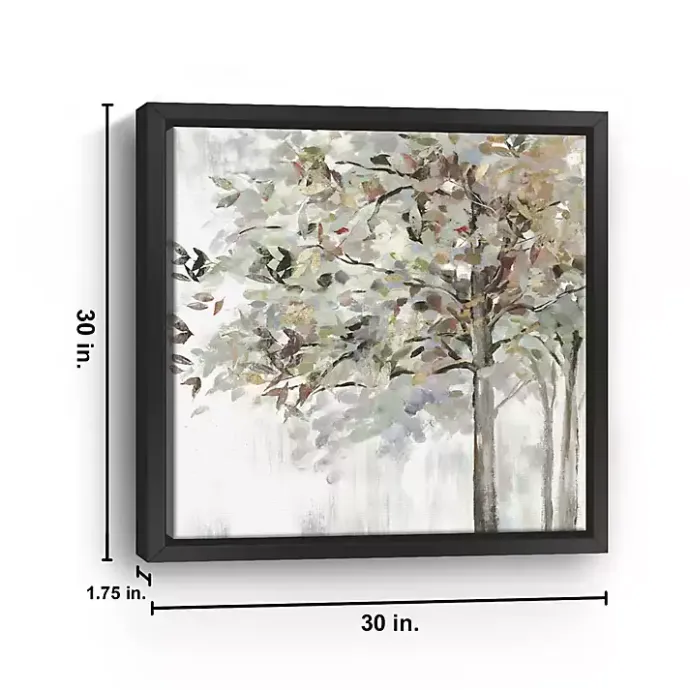 Clearance Kirklands Home Neutral Leaves Framed Canvas Art Print, 30x30 in. Gray