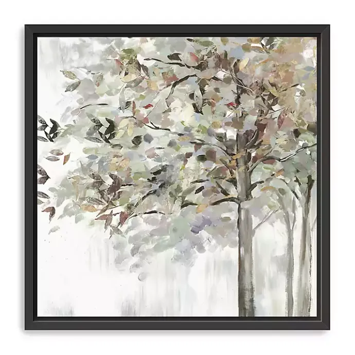 Kirklands Home Neutral Leaves Framed Canvas Art Print, 40x40 in. Gray