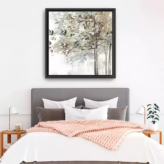 Kirklands Home Neutral Leaves Framed Canvas Art Print, 40x40 in. Gray