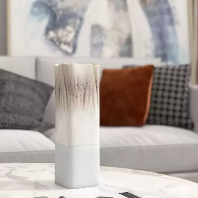 Discount Kirklands Home Neutral Ombre Ceramic Vase, 12 in.
