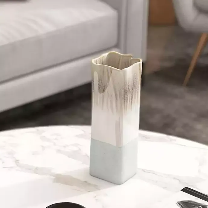 Discount Kirklands Home Neutral Ombre Ceramic Vase, 12 in.