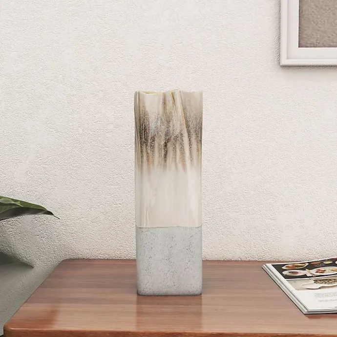 Discount Kirklands Home Neutral Ombre Ceramic Vase, 12 in.