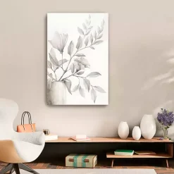 New Kirklands Home Neutral Potted Plant Canvas Art Print