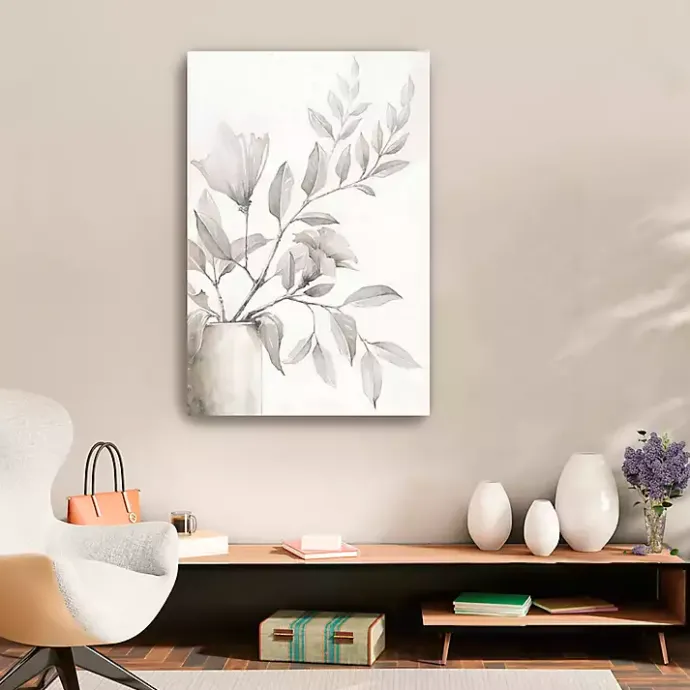 New Kirklands Home Neutral Potted Plant Canvas Art Print