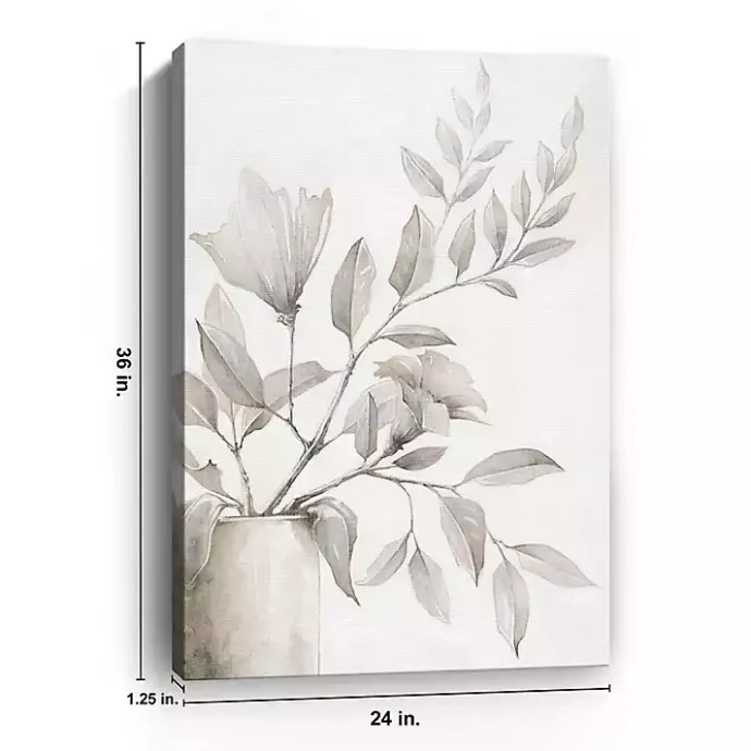New Kirklands Home Neutral Potted Plant Canvas Art Print
