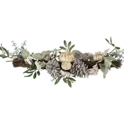 Outlet Kirklands Home Neutral Pumpkins and Pinecones Swag