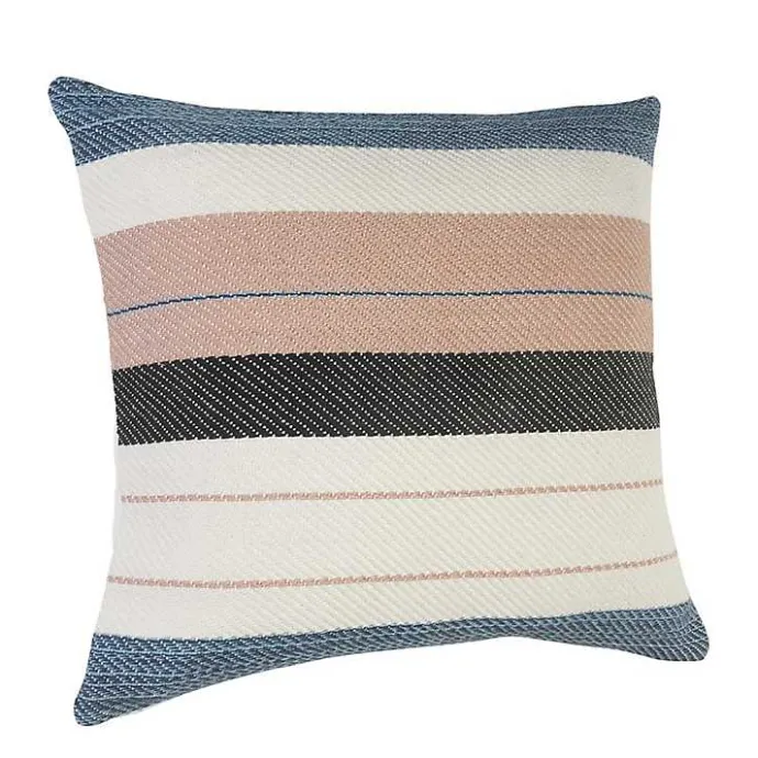 Sale Kirklands Home Neutral Striped Outdoor Pillow