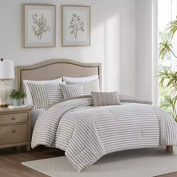 Best Kirklands Home Neutral Striped 5-pc. King Comforter Set