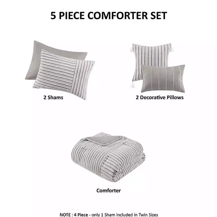 Best Kirklands Home Neutral Striped 5-pc. King Comforter Set
