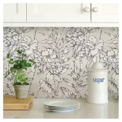Online Kirklands Home Neutral Tropic Floral Peel & Stick Wallpaper