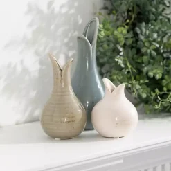 Clearance Kirklands Home Neutral Tulip Bulb Vases, Set of 3