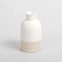 Discount Kirklands Home Neutral Two-Toned Ceramic Vase, 7 in.