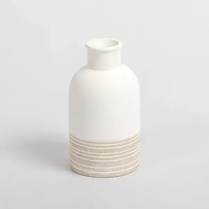 Discount Kirklands Home Neutral Two-Toned Ceramic Vase, 7 in.