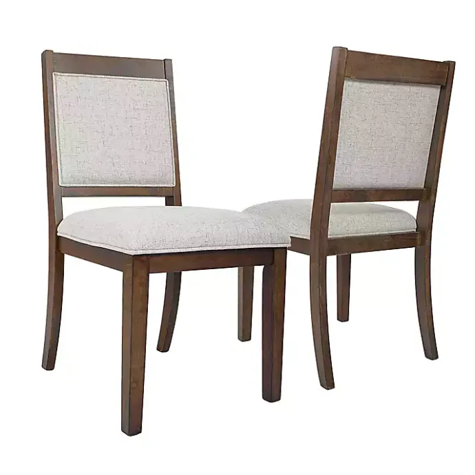 Discount Kirklands Home Neutral Upholstered Wood Frame Chairs, Set of 2 Multi
