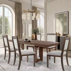 Discount Kirklands Home Neutral Upholstered Wood Frame Chairs, Set of 2 Multi