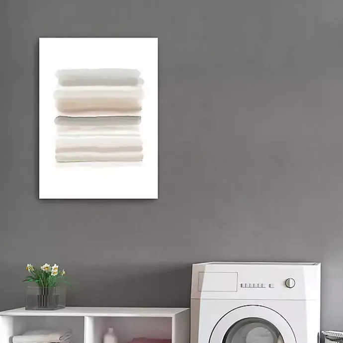 Sale Kirklands Home Neutral Watercolor Stripes Canvas Art Print