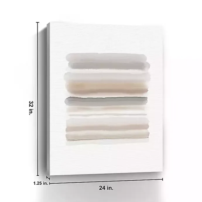 Sale Kirklands Home Neutral Watercolor Stripes Canvas Art Print