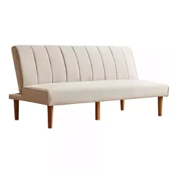 Best Kirklands Home Neutral Woven Channel Convertible Sofa Tan