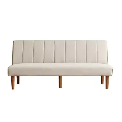 Best Kirklands Home Neutral Woven Channel Convertible Sofa Tan