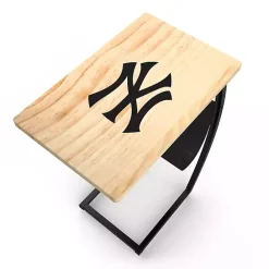New Kirklands Home New York Yankees Wood C-Table Tan