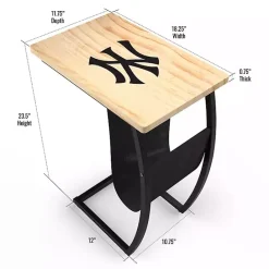 New Kirklands Home New York Yankees Wood C-Table Tan