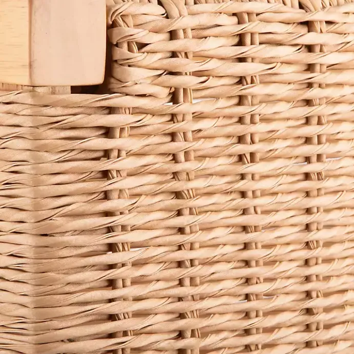 Sale Kirklands Home Newport Natural Wood and Rattan Bench Brown