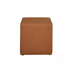 Sale Kirklands Home Newton Carmel Faux Leather Square Ottoman Brown