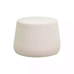 Kirklands Home Newton Boucle Thimble Ottoman Ivory